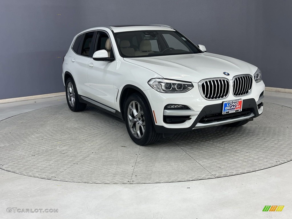 2020 X3 sDrive30i - Alpine White / Canberra Beige/Black photo #3