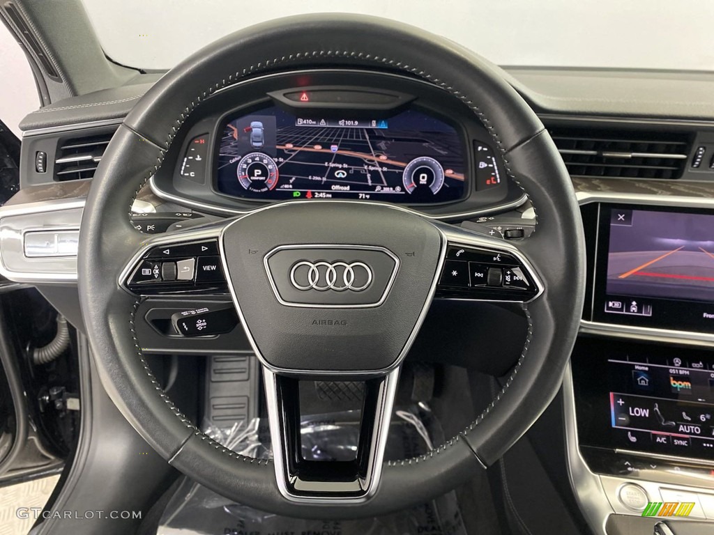 2019 Audi A6 3.0 TFSI Premium Plus quattro Black Steering Wheel Photo #146237002