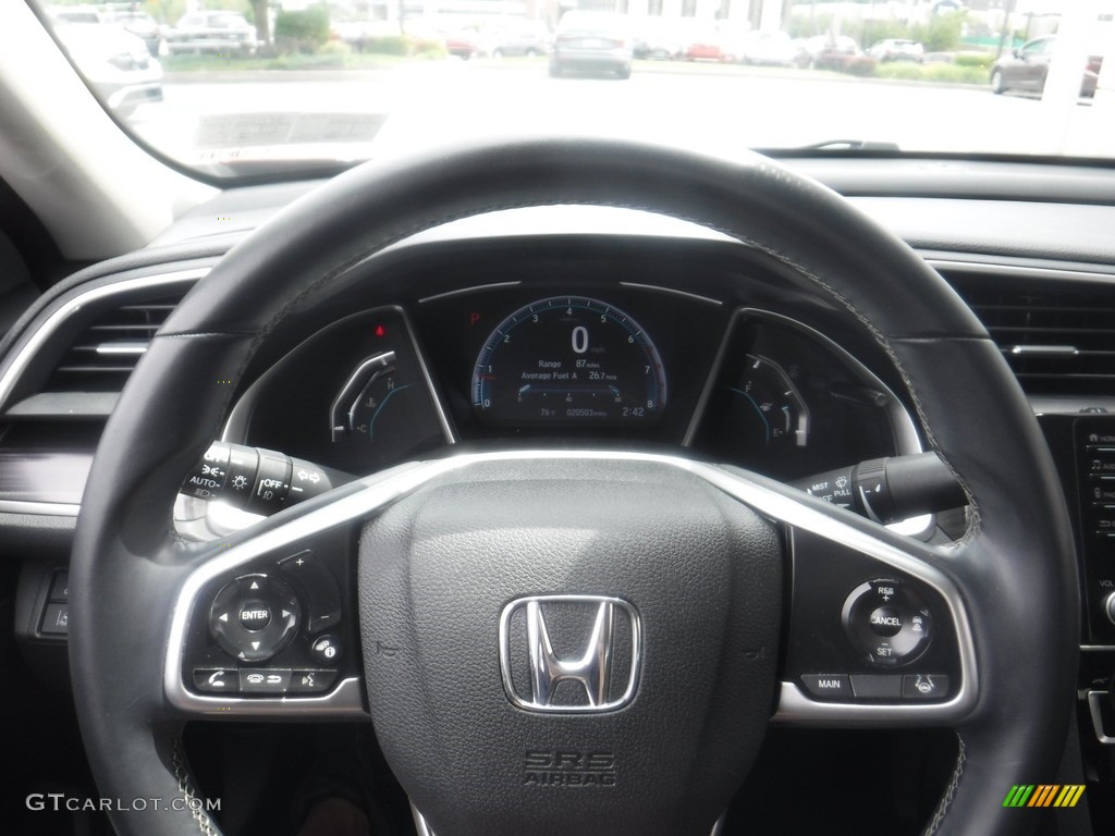 2020 Honda Civic EX-L Sedan Black Steering Wheel Photo #146237889