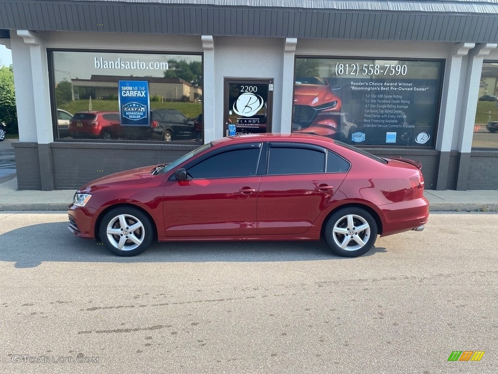 2016 Jetta S - Cardinal Red Metallic / Titan Black photo #35