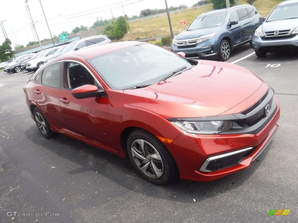 2020 Civic LX Sedan - Molten Lava Pearl / Black photo #3
