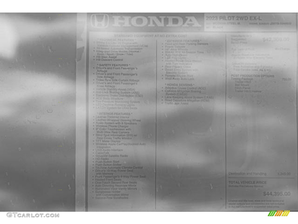 2023 Pilot EX-L - Modern Steel Metallic / Black photo #40