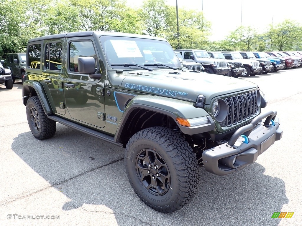 Sarge Green 2023 Jeep Wrangler Unlimited Rubicon 4XE 20th Anniversary Hybrid Exterior Photo #146240901