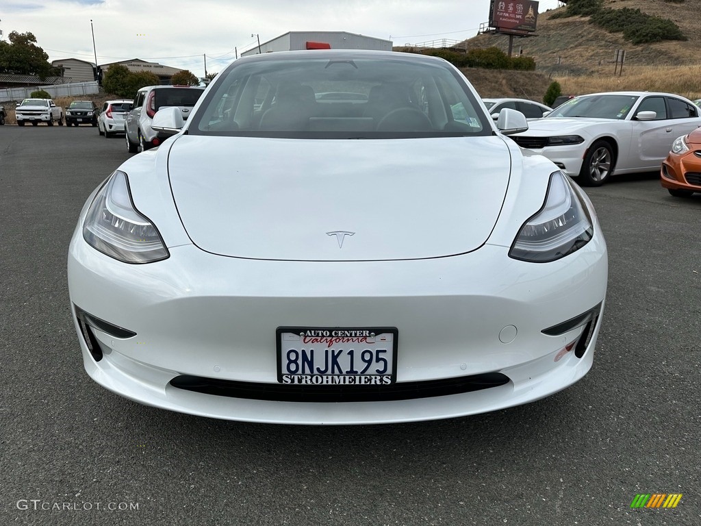 2020 Model 3 Standard Range Plus - Pearl White Multi-Coat / Black photo #2
