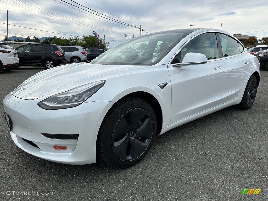 Pearl White Multi-Coat 2020 Tesla Model 3 Standard Range Plus Exterior Photo #146240985