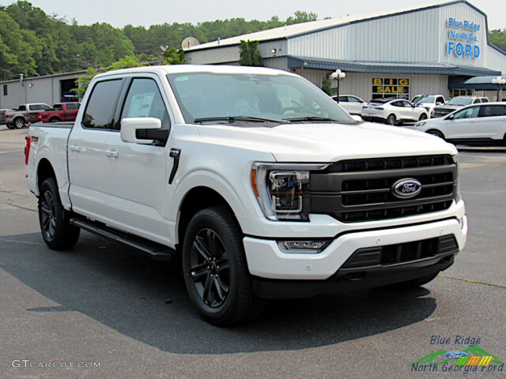 2023 F150 Lariat SuperCrew 4x4 - Star White Metallic Tri-Coat / Black photo #7