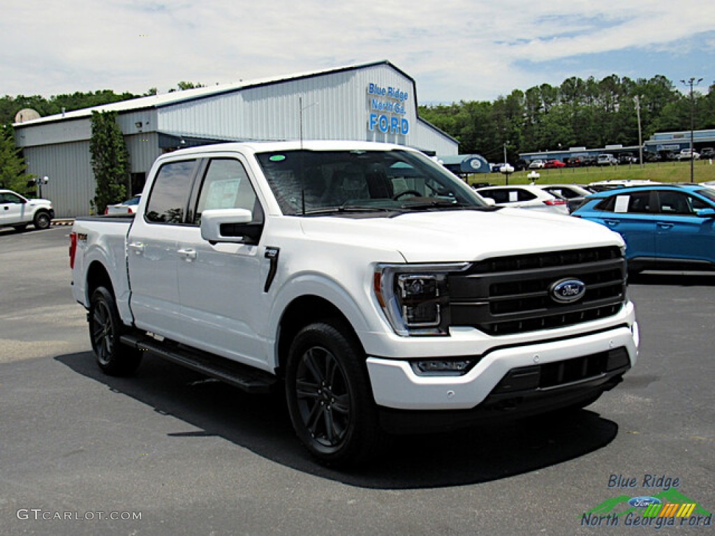 2023 F150 Lariat SuperCrew 4x4 - Star White Metallic Tri-Coat / Black photo #7