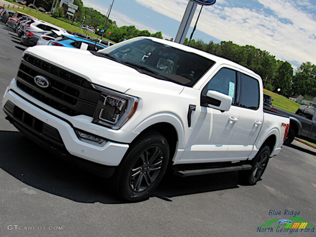 2023 F150 Lariat SuperCrew 4x4 - Star White Metallic Tri-Coat / Black photo #28