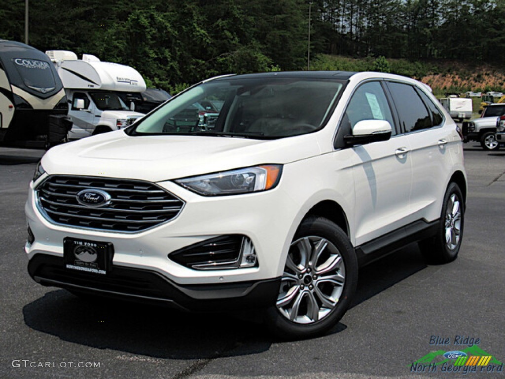 2023 Edge Titanium AWD - Star White Metallic Tri-Coat / Medium Soft Ceramic photo #1