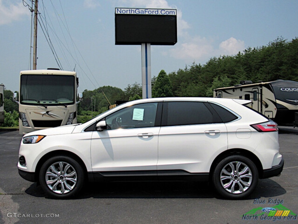 2023 Edge Titanium AWD - Star White Metallic Tri-Coat / Medium Soft Ceramic photo #2