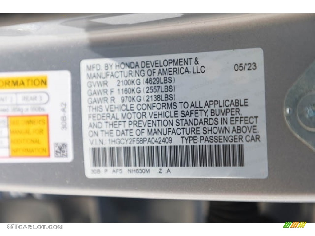 2023 Honda Accord Sport Hybrid Color Code Photos