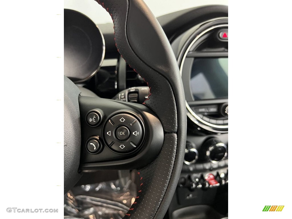 2021 Mini Hardtop Cooper 1499 GT Special Edition Dinamica/Carbon Black Double Stripe Steering Wheel Photo #146244147