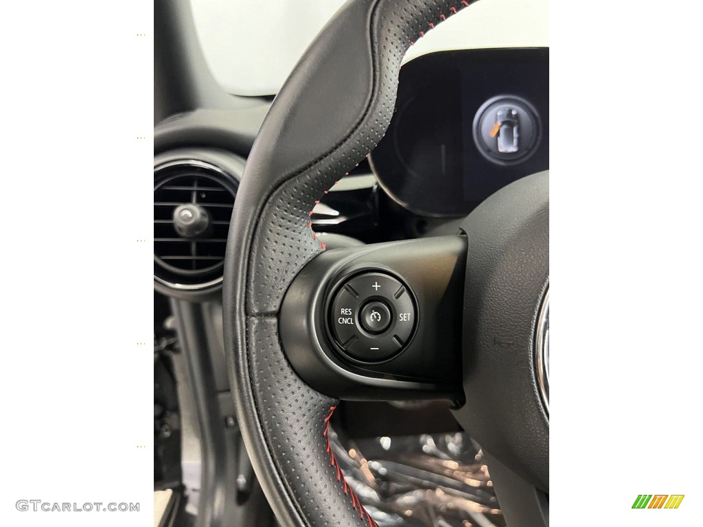 2021 Mini Hardtop Cooper 1499 GT Special Edition Dinamica/Carbon Black Double Stripe Steering Wheel Photo #146244159