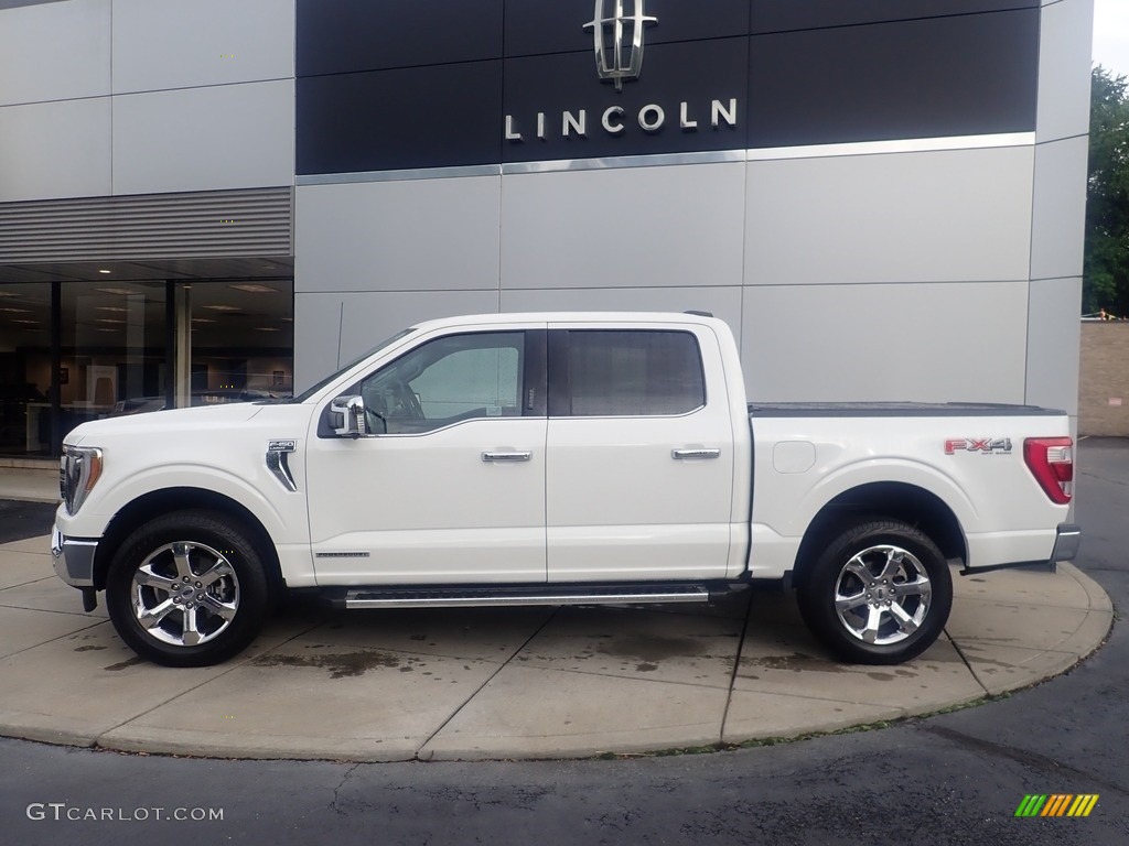 Star White Metallic 2022 Ford F150 Lariat SuperCrew 4x4 Exterior Photo #146248116