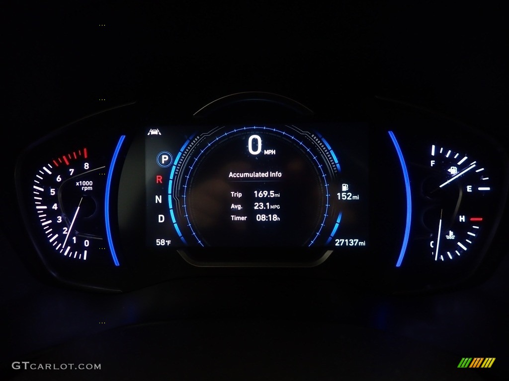 2020 Santa Fe Limited AWD - Stormy Sea / Espresso/Gray photo #29