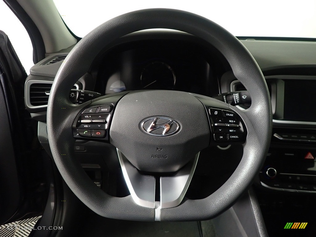 2019 Hyundai Ioniq Hybrid Blue Black Steering Wheel Photo #146248932