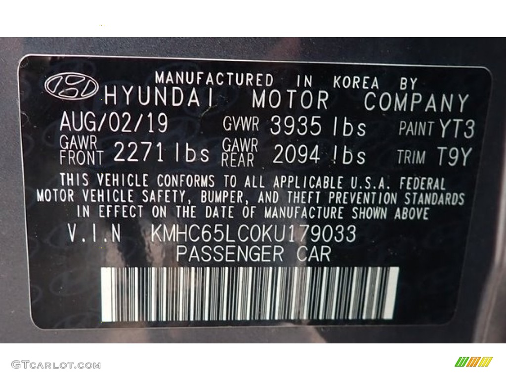 2019 Hyundai Ioniq Hybrid Blue Color Code Photos