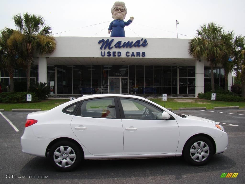 2008 Elantra GLS Sedan - Captiva White / Beige photo #1