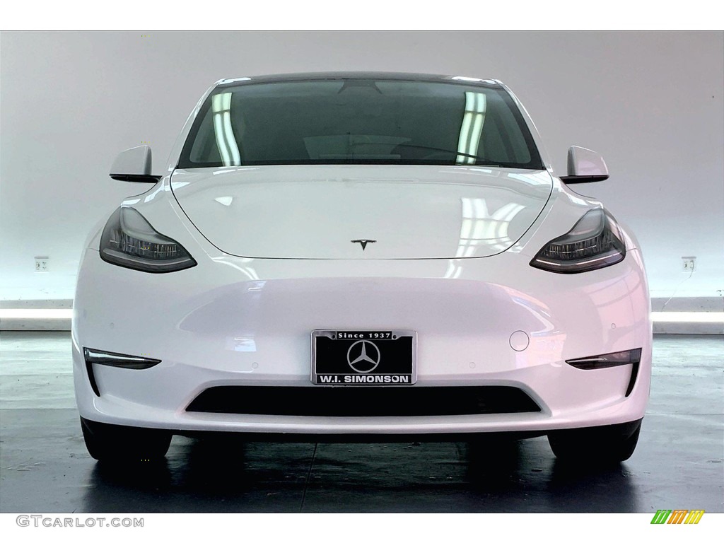 2020 Model Y Long Range - Pearl White Multi-Coat / Black photo #2