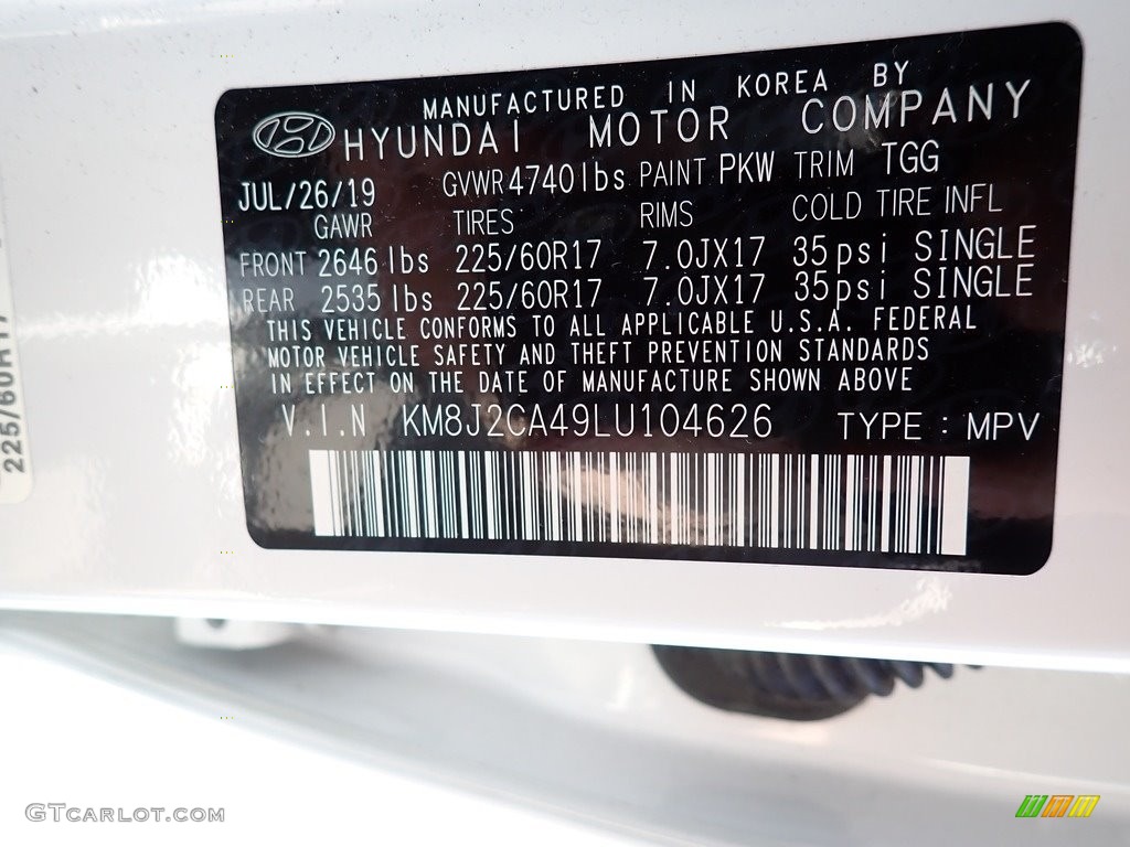 2020 Tucson SE AWD - Winter White / Gray photo #15