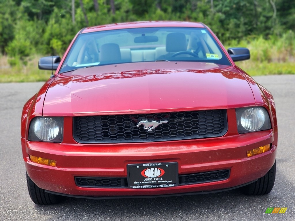 2008 Mustang V6 Premium Coupe - Dark Candy Apple Red / Medium Parchment photo #3