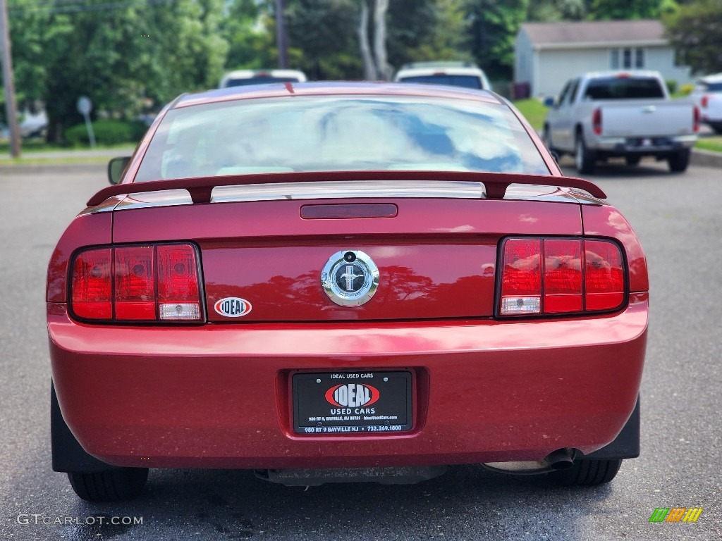 2008 Mustang V6 Premium Coupe - Dark Candy Apple Red / Medium Parchment photo #4