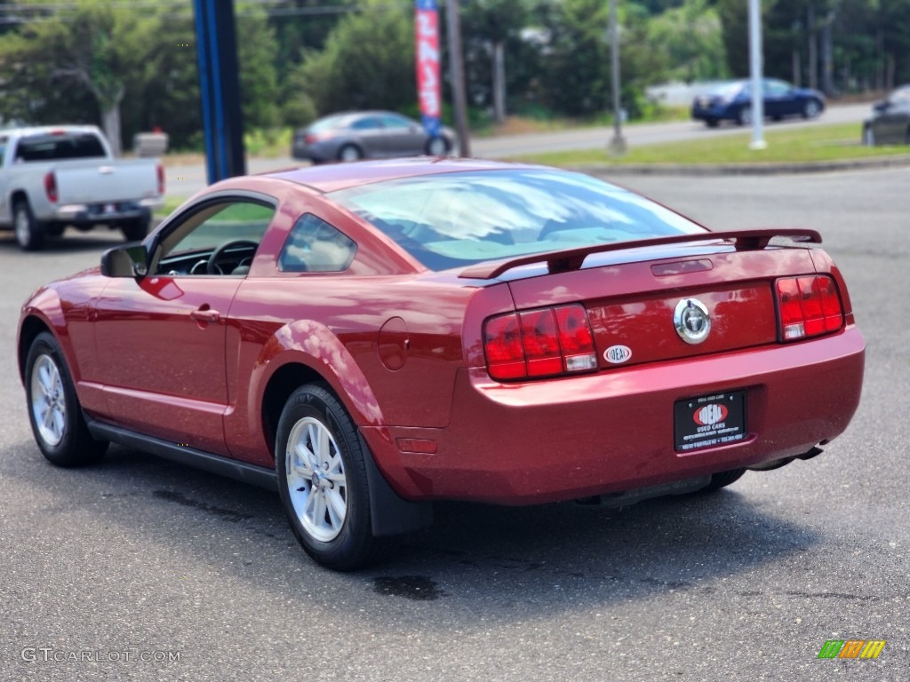 2008 Mustang V6 Premium Coupe - Dark Candy Apple Red / Medium Parchment photo #5
