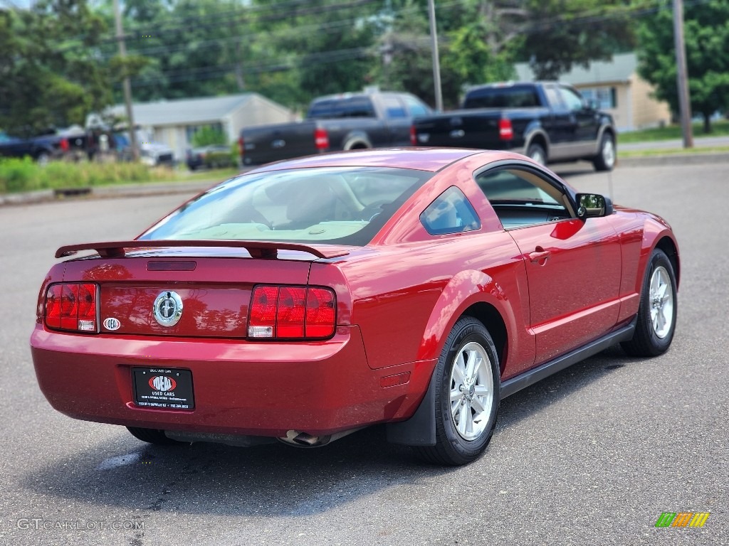2008 Mustang V6 Premium Coupe - Dark Candy Apple Red / Medium Parchment photo #6