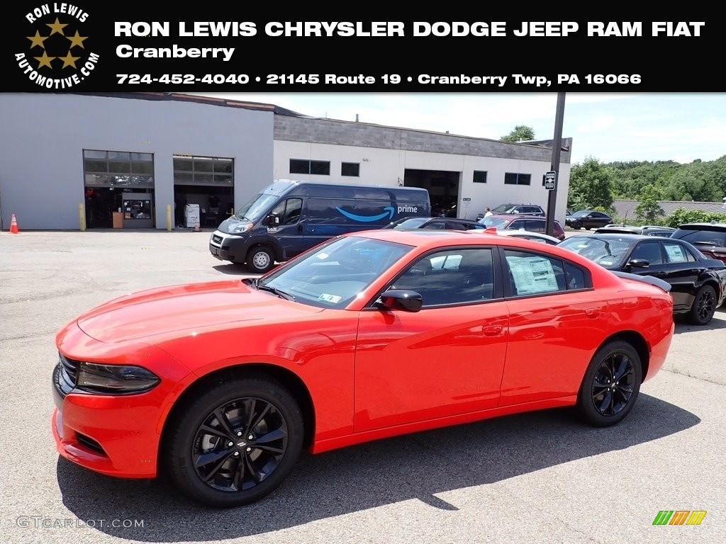 2023 Charger SXT AWD Blacktop - Go Mango / Black photo #1