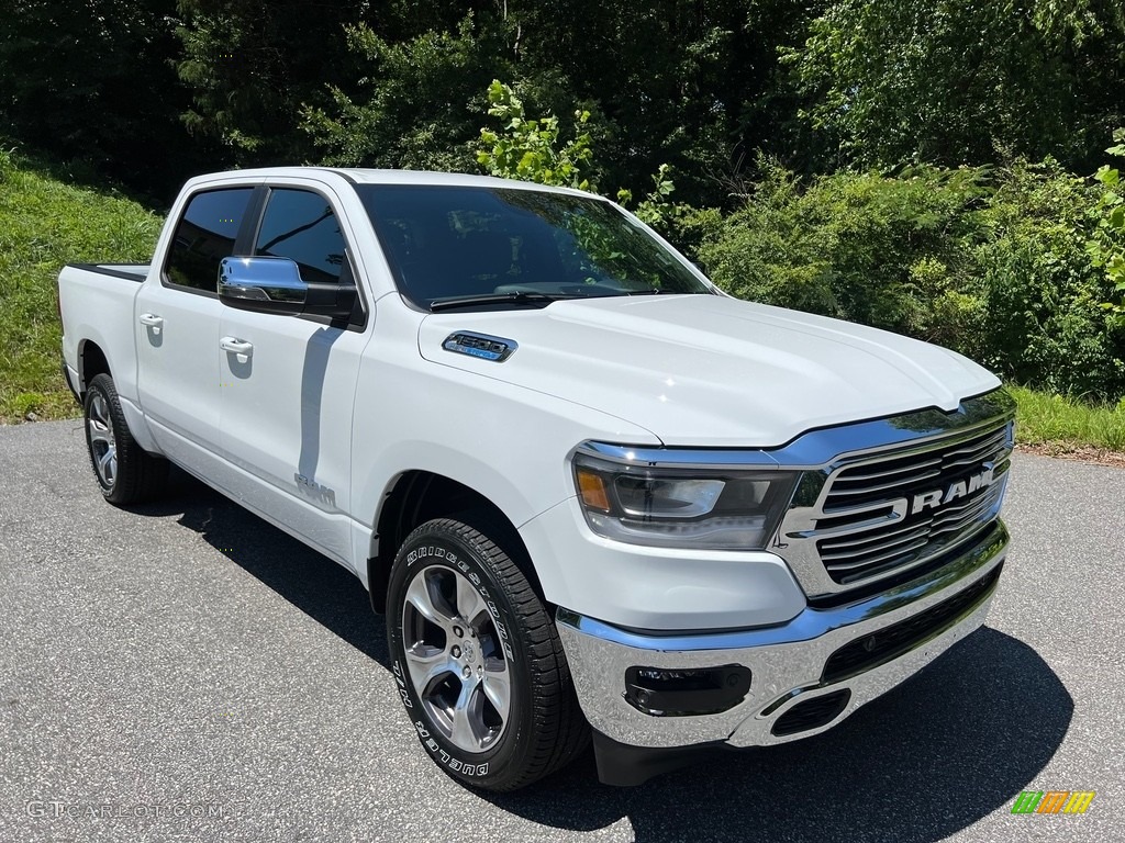 Bright White 2023 Ram 1500 Laramie Crew Cab 4x4 Exterior Photo #146255880