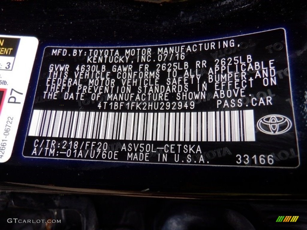2017 Camry SE - Midnight Black Metallic / Black photo #29
