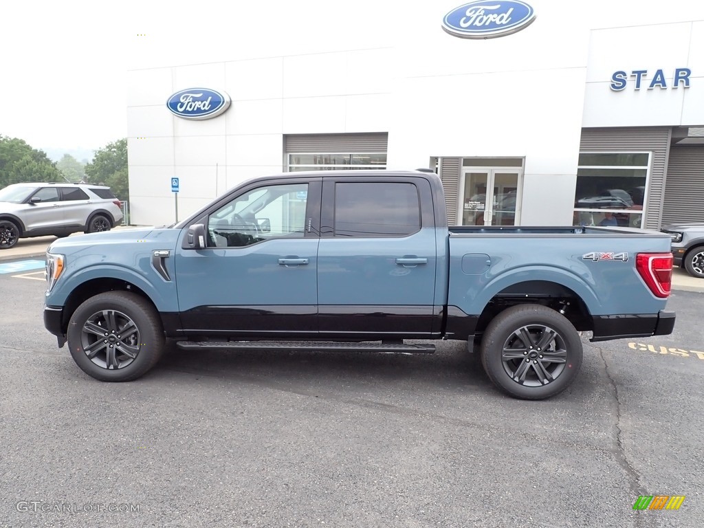 Area 51 Blue 2023 Ford F150 XLT SuperCrew 4x4 Heritage Edition Exterior Photo #146258494