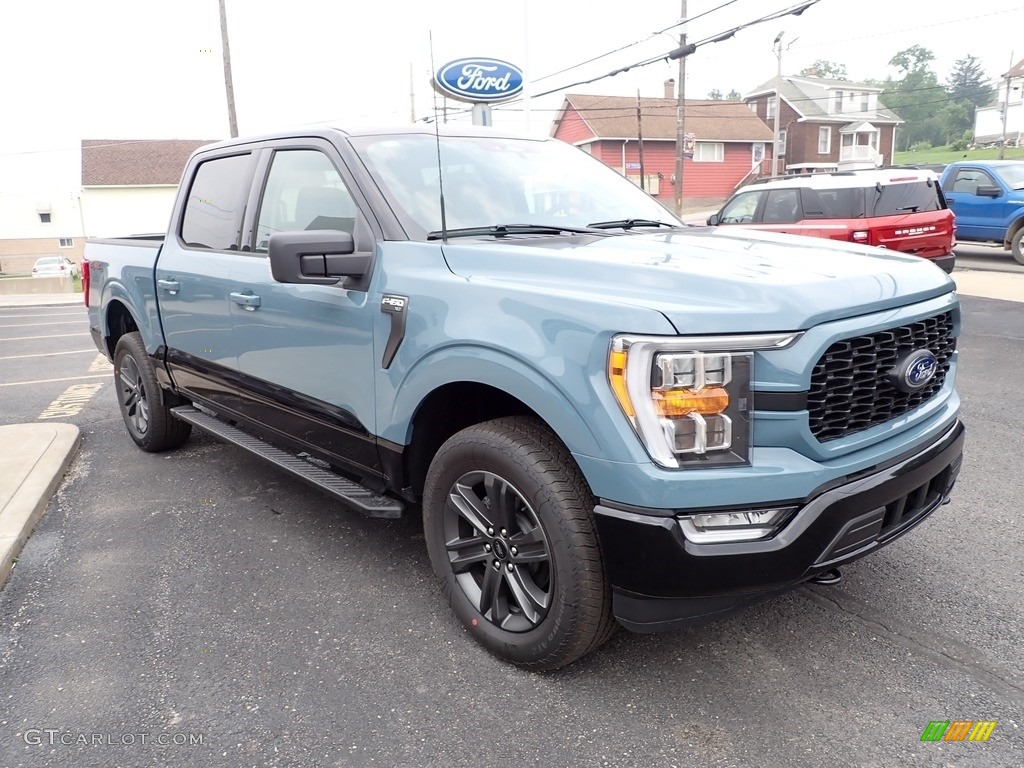 Area 51 Blue 2023 Ford F150 XLT SuperCrew 4x4 Heritage Edition Exterior Photo #146258565