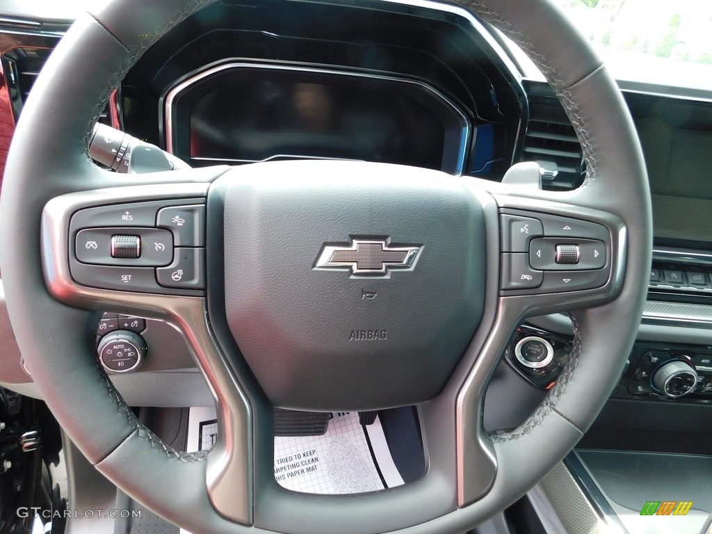 2023 Chevrolet Silverado 1500 ZR2 Crew Cab 4x4 Jet Black/Graystone Steering Wheel Photo #146258835