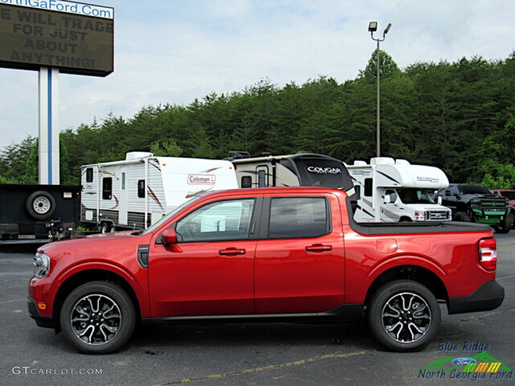 2023 Maverick Lariat - Hot Pepper Red Metallic / Desert Brown photo #2