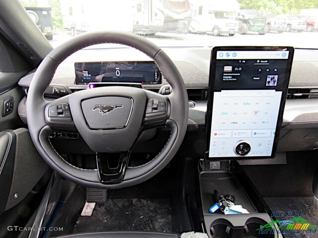 2023 Ford Mustang Mach-E GT eAWD Gray/Metallic Steering Wheel Photo #146260881