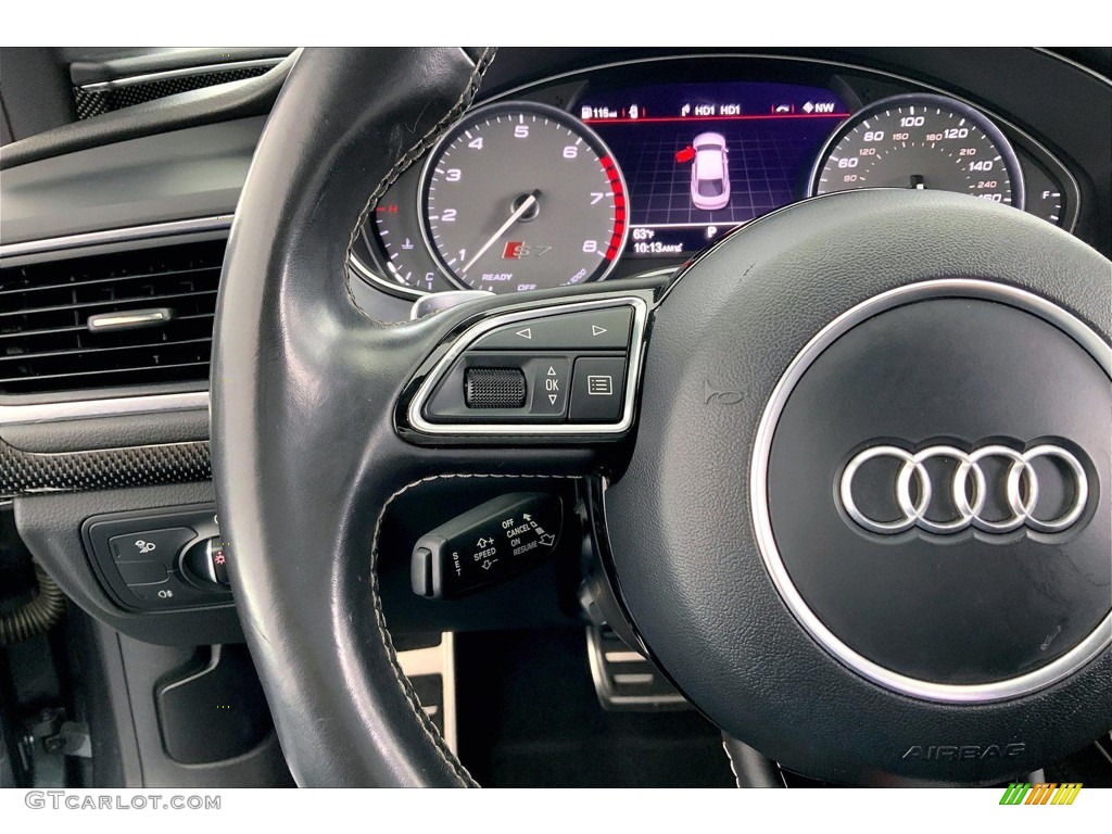 2017 Audi S7 Premium Plus quattro Black Steering Wheel Photo #146260950