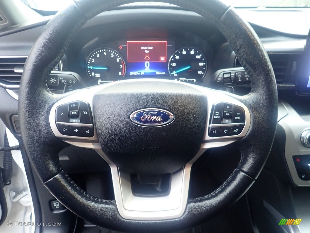 2020 Ford Explorer XLT 4WD Ebony Steering Wheel Photo #146262134