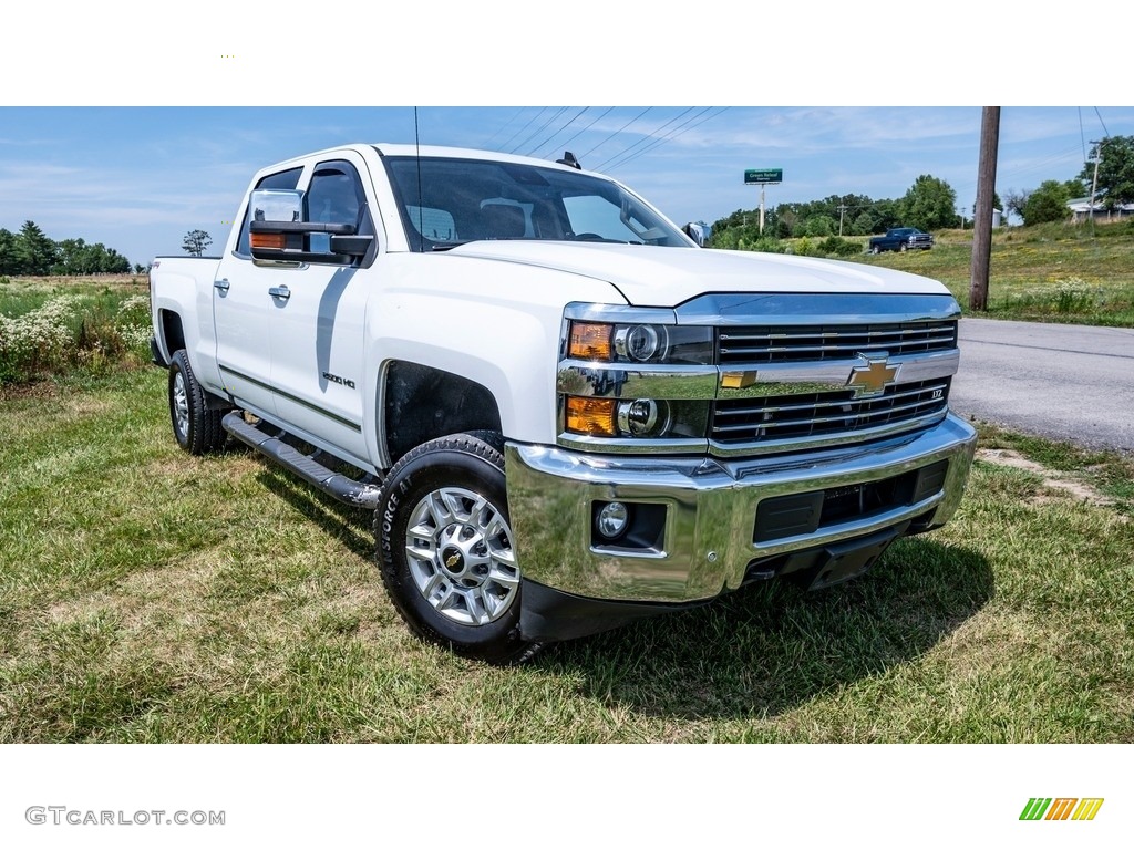 Summit White 2018 Chevrolet Silverado 2500HD LTZ Crew Cab 4x4 Exterior Photo #146263025