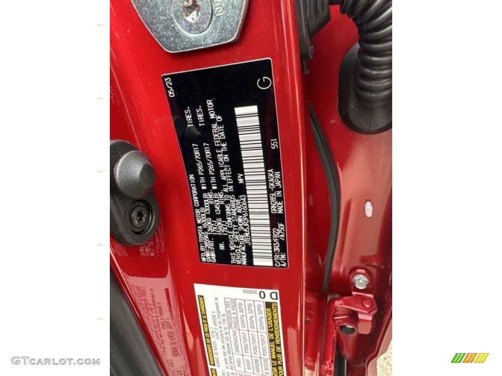2023 Toyota 4Runner SR5 4x4 Color Code Photos