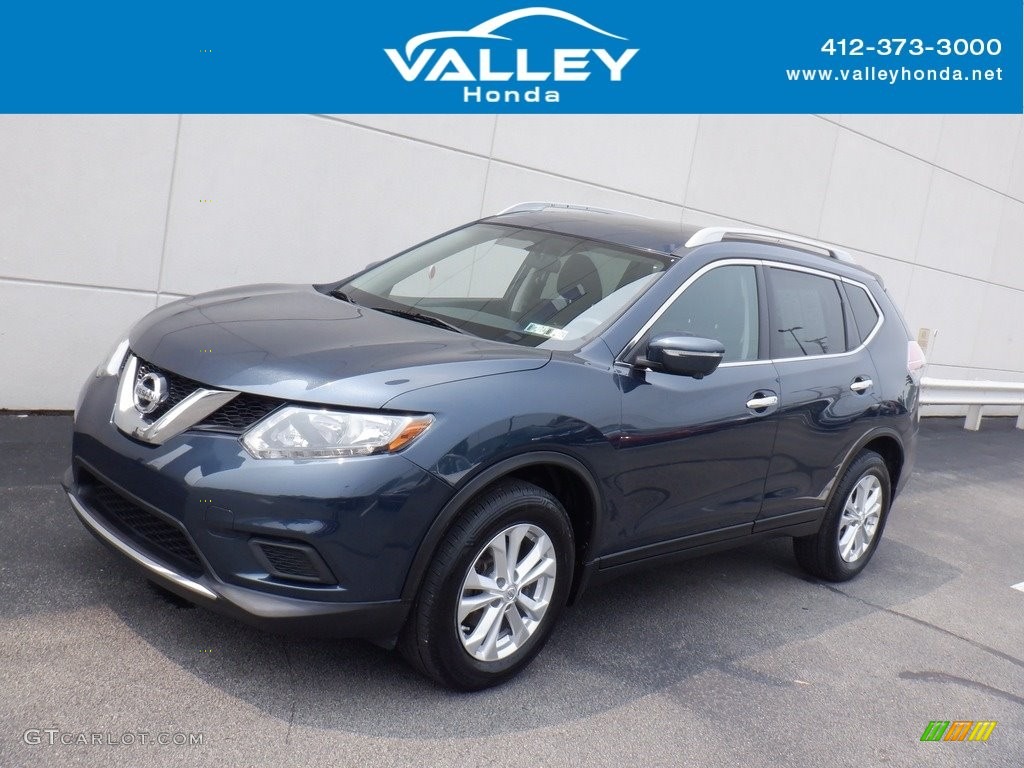 2015 Rogue SV AWD - Arctic Blue Metallic / Charcoal photo #2