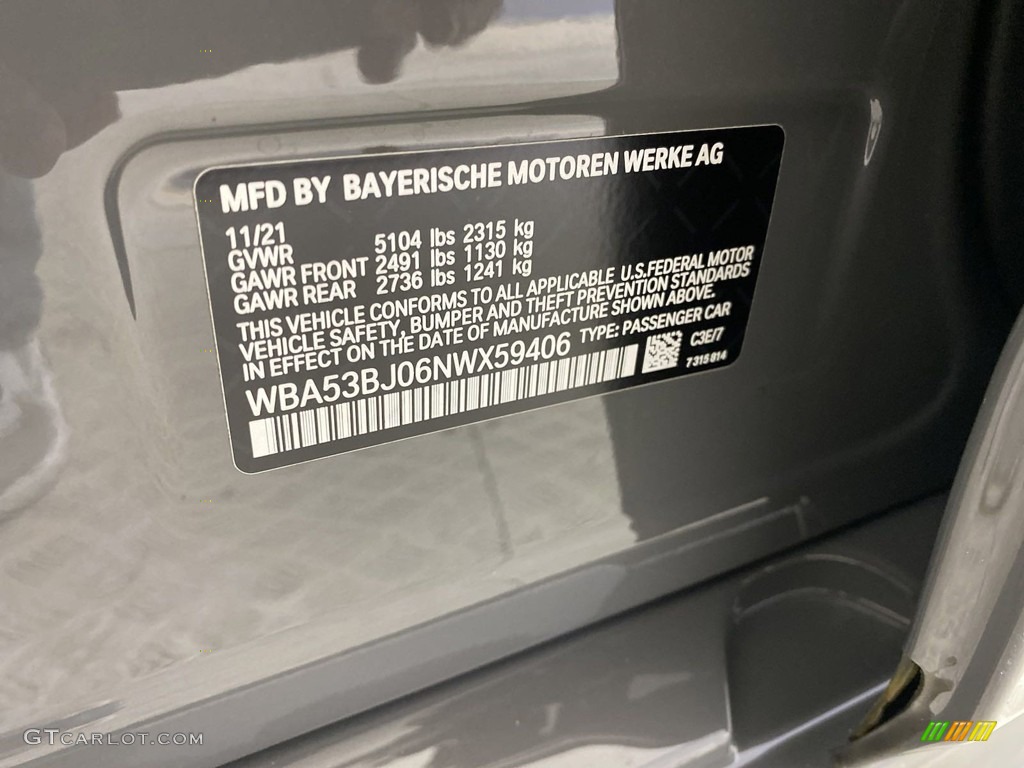 2022 BMW 5 Series 540i Sedan Color Code Photos