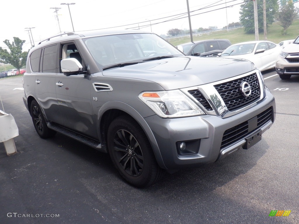 2019 Armada Platinum 4x4 - Gun Metallic / Charcoal photo #5