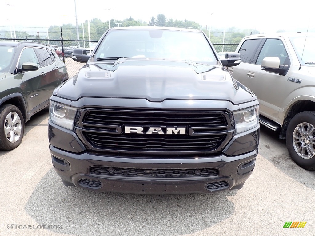 2020 1500 Laramie Crew Cab 4x4 - Diamond Black Crystal Pearl / Black photo #3