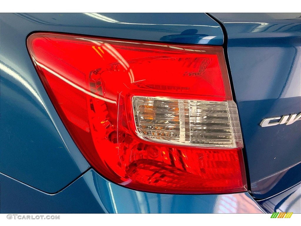 2012 Civic LX Sedan - Dyno Blue Pearl / Beige photo #27