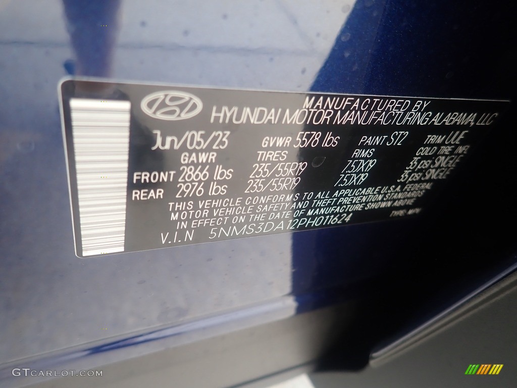 2023 Santa Fe Hybrid Color Code ST2 for Stormy Sea Photo #146266172
