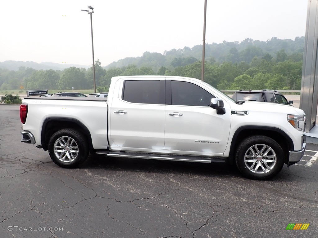 White Frost Tricoat 2021 GMC Sierra 1500 SLT Crew Cab 4WD Exterior Photo #146266370
