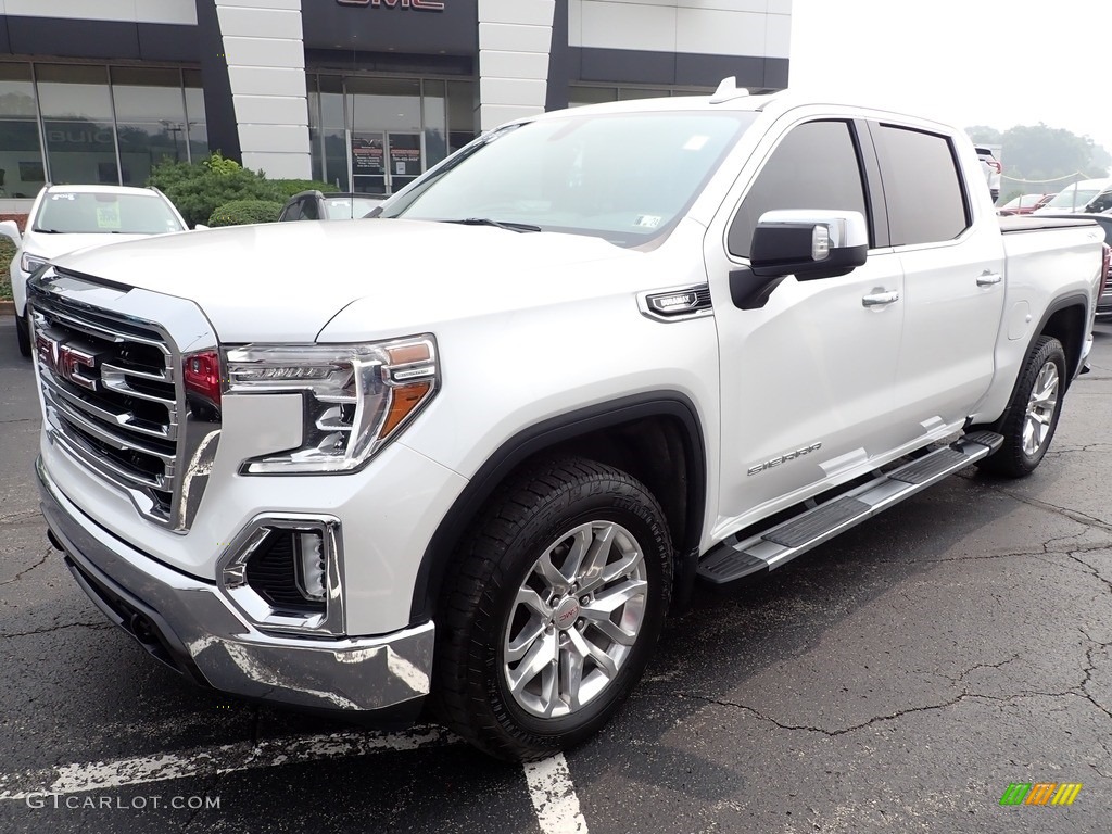 White Frost Tricoat 2021 GMC Sierra 1500 SLT Crew Cab 4WD Exterior Photo #146266440