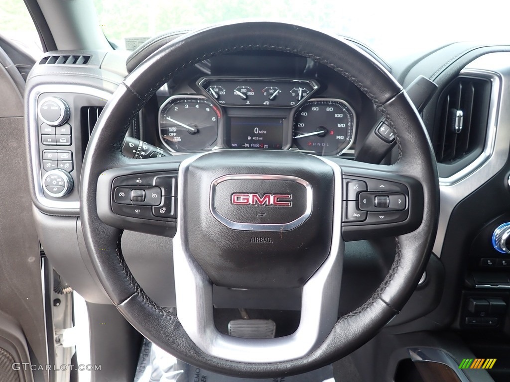 2021 GMC Sierra 1500 SLT Crew Cab 4WD Jet Black Steering Wheel Photo #146266742