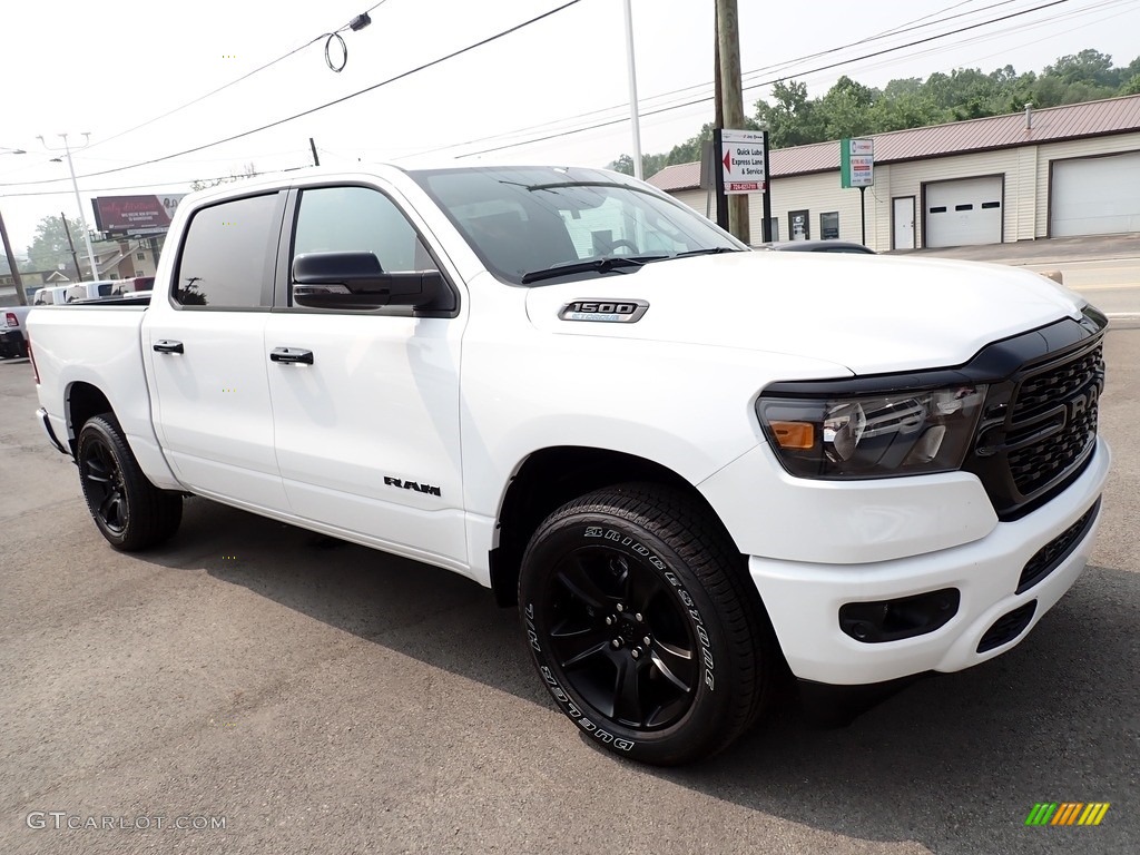 Bright White 2023 Ram 1500 Big Horn Night Edition Crew Cab 4x4 Exterior Photo #146269379